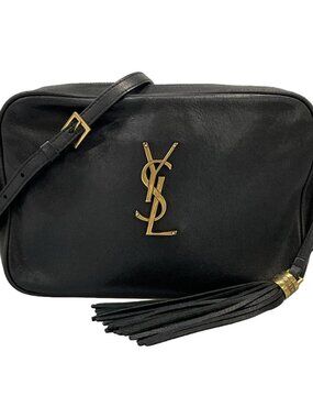 SAINT LAURENT PARIS Lou Camera Bag 612542 Black Leather Shoulder Bag